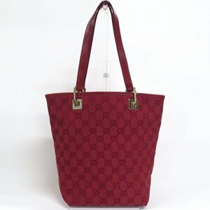 美品 良品 グッチ GUCCI GG柄 キャンバス トートバッグ 002.1099 レッド 赤