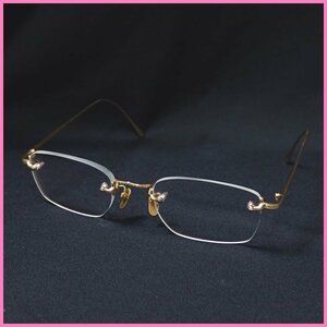 □TAKEO KIKUCHI/タケオキクチ K18無垢 度入り眼鏡/メガネ/ゴールド/クリア/リムレス&1987400001