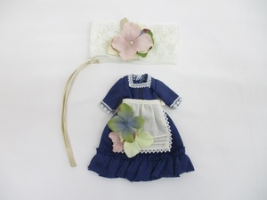 9586B Blythe outfit ブライス アウトフィット 1/6 ドール 人形用 洋服 ワンピース ドレス ヘッドドレス 現状品 作家様