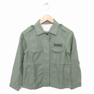 シップス SHIPS ステンカラー ジャケット アウター 薄手 麻 リネン混 カーキ 緑 /TT36 レディース