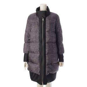 【モンクレール】Moncler　14年 ALYSSA クロコプリント ジップアップ ダウンコート 421934736400 グレー 1 【中古】196121