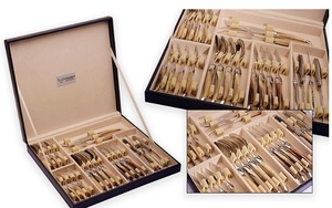 ★Laguiole en Aubrac wood canteen of cutlery 100%オーダーメード ６種類のウッドカトラリー21psセット★４名様用★