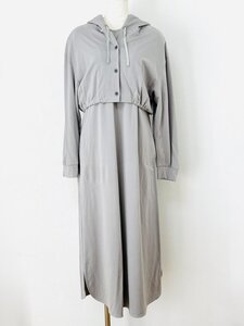 【送料込】Gabardine K.T　セットアップ　ハイテンションポンチパーカドレス　Mサイズ　ライトグレー　大人　おしゃれ　お出掛け　6447007