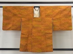 平和屋着物■道行コート　ふくれ織り　横段草木文　暈し染め　逸品　dy7382