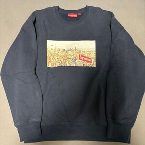 Supreme シュプリーム M サイズ 正規品 中 Crewneck スウェット トレーナー ネイビー Navy クルーネック Logo Sweater 