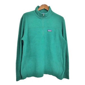 patagonia パタゴニア ハーフジップ マイクロD フリースジャケット アウトドア グリーン (メンズ L) 中古 古着 S0071