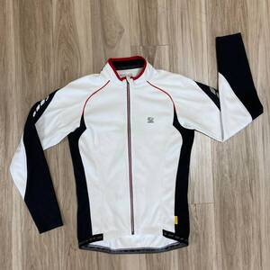 送料230★パールイズミ L メンズ THERMODRESS NEO やや厚手 裏起毛 サイクルジャケット 日本製 PEARL IZUMI 3+1ポケット 中古品 D50 白×黒