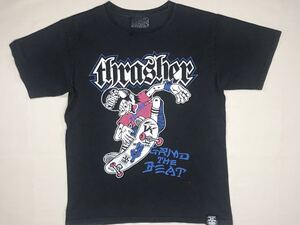 A0325,古着,中古,used,送料無料,半袖,カットソー,Tシャツ,RUDIES×THRASHER,両面プリント,ストリート,スケーター,アクティビティ,FTb0110