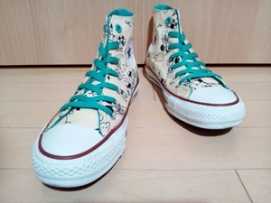 CONVERSE コンバース POU DOU DOU プードゥドゥ ALL STAR HI オールスター ハイカット コラボスニーカー 総柄 生成り オフホワイト 23.5cm