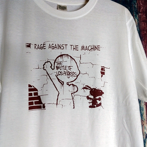 送込　Rage Against the Machine レイジ＆スヌーピー　半袖Tシャツ　白　XLサイズ