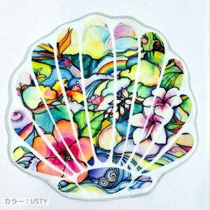 コリーンウィルコックス　シェル型ハンドタオル　I/STY　Colleen Wilcox　花柄　ハワイ　新品