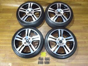 付属品有り ルノー トゥインゴRS純正 7J-17 off+55 pcd100/4H 205/40R17 17インチアルミホイール+タイヤ4本 スポール/ゴルティーニ