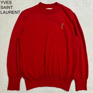 YVES SAINT LAURENT イヴサンローラン ニット ゴールドラメ 赤