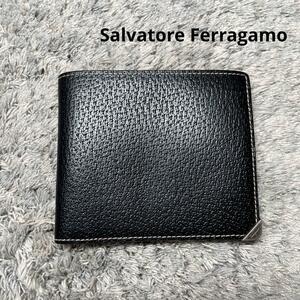 Salvatore Ferragamo フェラガモ 折り財布 レザー ブラック