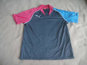 プーマ PUMA エヴォパワー プラクティスシャツ 半袖 (ブルー×ピンク) 　中古　 S 903989/01 プラシャツ　半袖シャツ
