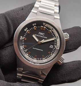 中古 IWC SCHAFFHAUSEN アクアタイマー IW354805 デイト 黒文字盤 ブラック SS ステンレス 自動巻き メンズ 腕時計