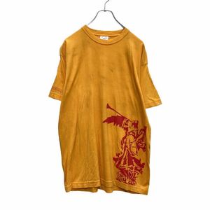 JHK 半袖 プリント Tシャツ L イエロー レッド UNIVERSIDAD D SEVILLA 古着卸 アメリカ仕入 a506-6031