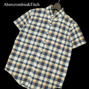 Abercrombie&Fitch アバクロンビー＆フィッチ 春夏 半袖 チェック★ ボタンダウン シャツ Sz.S　メンズ　C3T06668_7#A