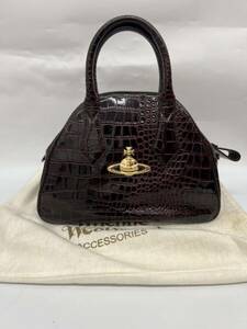 ★ ビッグオーブ クロコ型押し　レザー ワインレッド　　Vivienne Westwood ヴィヴィアンウエストウッド　トートバッグ ハンドバッグ ♪♪