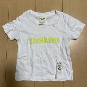 【100サイズ】即決！LUZ e SOMBRA Jr KEEP DIGGIN Tシャツ(ホワイト×ネオンイエロー) 中古品 ルースイソンブラ ジュニア 子供服 入手困難