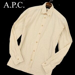 A.P.C. アーペーセー 通年 長袖 総柄★ ボタンダウン シャツ Sz.XS　メンズ APC　C3T11760_C#C