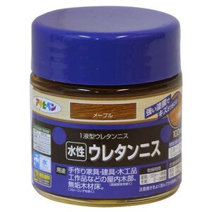 （まとめ買い）アサヒペン 水性ウレタンニス 100ml メープル 〔×5〕