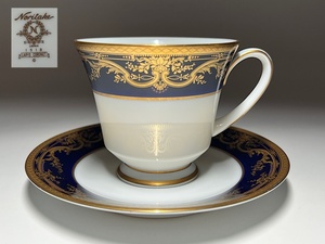 【瑞】ノリタケNoritake　LAPIS CORONET　瑠璃金彩　カップ＆ソーサー