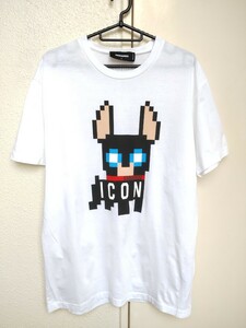 美品☆DSQUARED2☆ディースクエアード 23SS ICON dog ドッグプリント Tシャツ/カットソー/S79GC0073/サイズ:L/定価:43,000円/メンズ