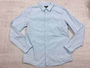 アーペーセー A.P.C レトロ モード 古着 無地 長袖ドレスシャツ トップス メンズ M 水色