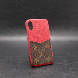 ★ 【中古】ルイヴィトン M68894 IPHONE バンパー X XS 【LOUIS VUITTON】 アイフォーン ケース モノグラム カバー スカーレット 赤 レッド