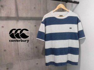 CANTERBURY カンタベリー インディゴ 4インチ ストライプ ボーダー 半袖 Tシャツ L/ラガーシャツ/ラグビー/RA38144/メンズ/カンターベリー