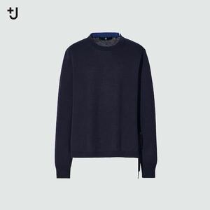 ユニクロ × +J■ファインゲージ カシミヤ100% クルーネック セーター■レディースL ネイビー 紺■UNIQLO ジルサンダー ニット トップス