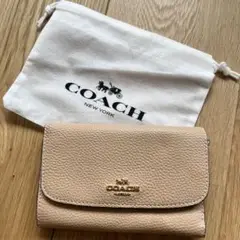 coach 三つ折り財布　ピンクベージュ