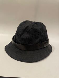 【1円〜】GUCCI グッチ 帽子 バケットハット ネイビー K164