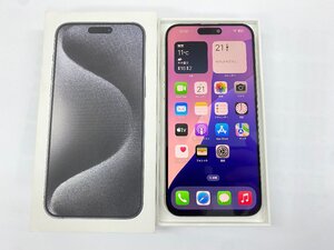 ジャンク品　SIMフリー　iPhone 15 Pro Max　256GB　White Titanium　バッテリー：99％　箱付き　管理番号：11-16