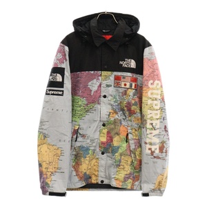 SUPREME シュプリーム 14SS ×ザノースフェイス エクスペディションコーチジャケット 国旗 地図 マップ マルチカラー