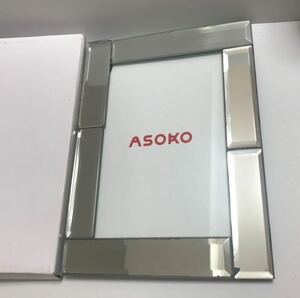 新品　ASOKO フォトフレーム　鏡　写真立て　立て掛け　送料400円