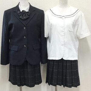 O583/T1031(中古)栃木県 さくら清修高校 女子制服7点 /指定品/155A/L/W69/ブレザー/セーター/ブラウス/スカート/リボン/NIKKE/卒業生品/