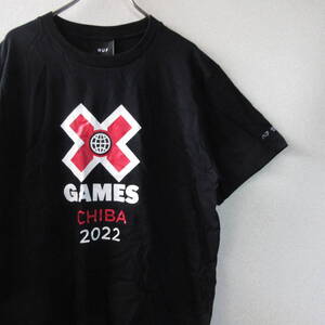 ○未使用品 HUF ハフ◆2022 XGAMES 千葉 Tシャツ カットソー 半袖 スケート BMX◆メンズ ブラック Mサイズ