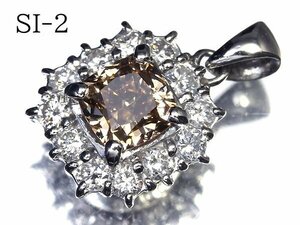 GL11932SS【1円～】新品【RK宝石】SI-1 極上ブラウンダイヤモンド 特大1.008ct 極上脇石クリアダイヤ 0.5ct Pt1000 超高級ペンダントヘッド