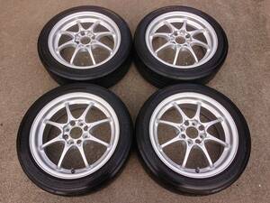 軽量！鍛造！RAYS レイズ VOLK ボルクレーシング CE28 15インチ 6J OFF+45 4H PCD100 165/55R15 4本 アルトワークス N-ONE コペン ミラ 等