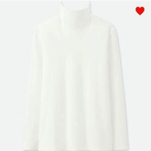 【新品】ユニクロ UNIQLO コンパクト コットン タートル ネック Ｔ（長袖）/00・white/woman・XL /241-408673/2018//10/