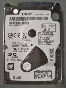 250GB HITACHI HTS545025A7E680 2.5インチ 7mm SATA ①