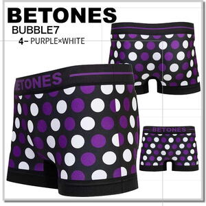 ビトーンズ BETONES アンダーウエアーBUBBLE7 4-PURPLExWHITE フリーサイズ メンズボクサーパンツ