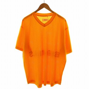 エフオージー エッセンシャルズ FOG ESSENTIALS Tシャツ カットソー 半袖 バックロゴ メッシュ M 黄 イエロー /AN13 ☆AA★ メンズ