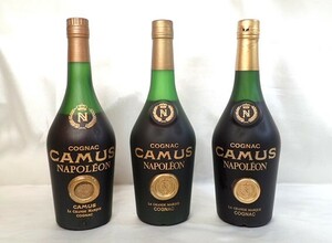 11164[M]◆未開栓古酒◆CAMUS/カミュ/NAPOLEON/ナポレオン/COGNAC/コニャック/ブランデー/まとめて 3本セット