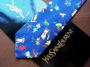 ♪22174D♪状態並品【花 植物 葉っぱ 手袋 柄】イヴ・サンローラン【YSL】ネクタイ