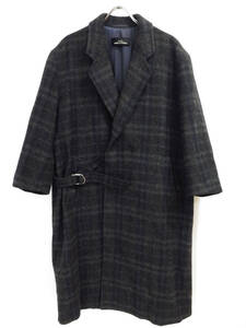 80s tricot COMME des GARCONS WOOL PLAID TIELOCKEN COAT VINTGAE OLD トリコ コムデギャルソン ウール タイロッケン コート ビンテージ