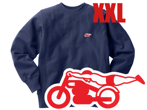 リバース縫製 サイドリブ スピードアディクト SWEAT NAVY × RED XXL/ネイビーチャンピオンビンテージリバースウィーブスウェット無地古着