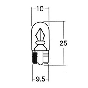 M＆H バイク メーター球 BWB12OR 12V3.4W ウエッジ中(W2.1×9.5d) オレンジ B-WB12 OR